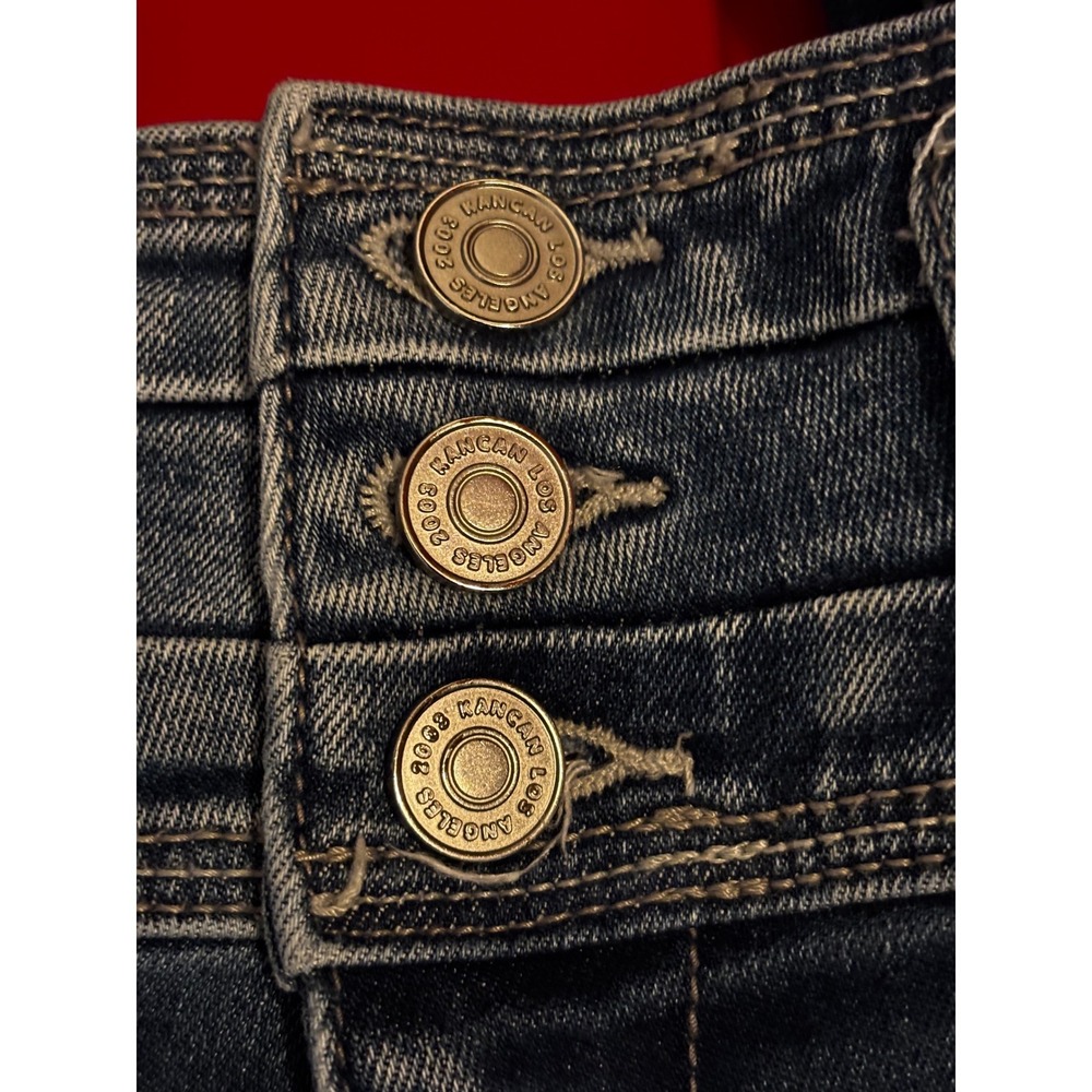 KanCan Women's Jeans 5/26 High Rise Button Fly Dark Wash Denim - Picture 3 of 5